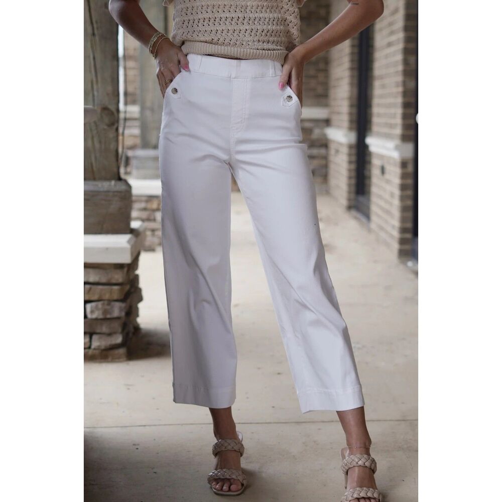 SPANX Women's Stretch Twill Cropped Wide Leg Pant Size Large NWT